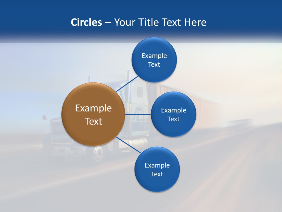 A Semi Truck Driving Down A Road With A Sky Background PowerPoint Template