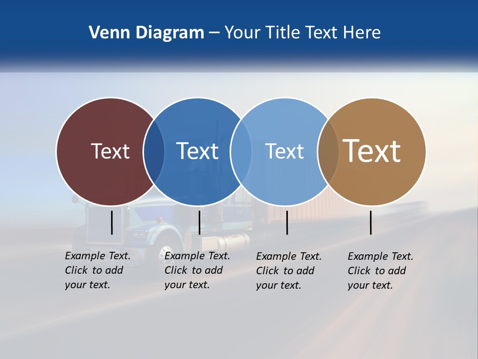 A Semi Truck Driving Down A Road With A Sky Background PowerPoint Template
