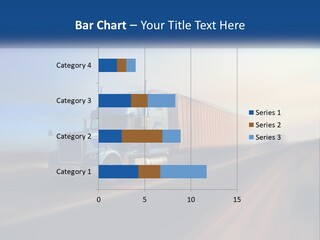 A Semi Truck Driving Down A Road With A Sky Background PowerPoint Template