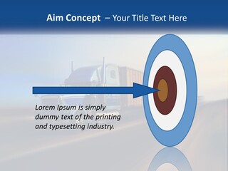 A Semi Truck Driving Down A Road With A Sky Background PowerPoint Template