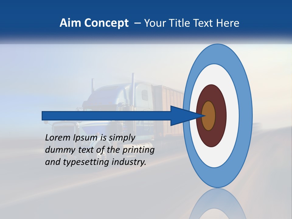 A Semi Truck Driving Down A Road With A Sky Background PowerPoint Template