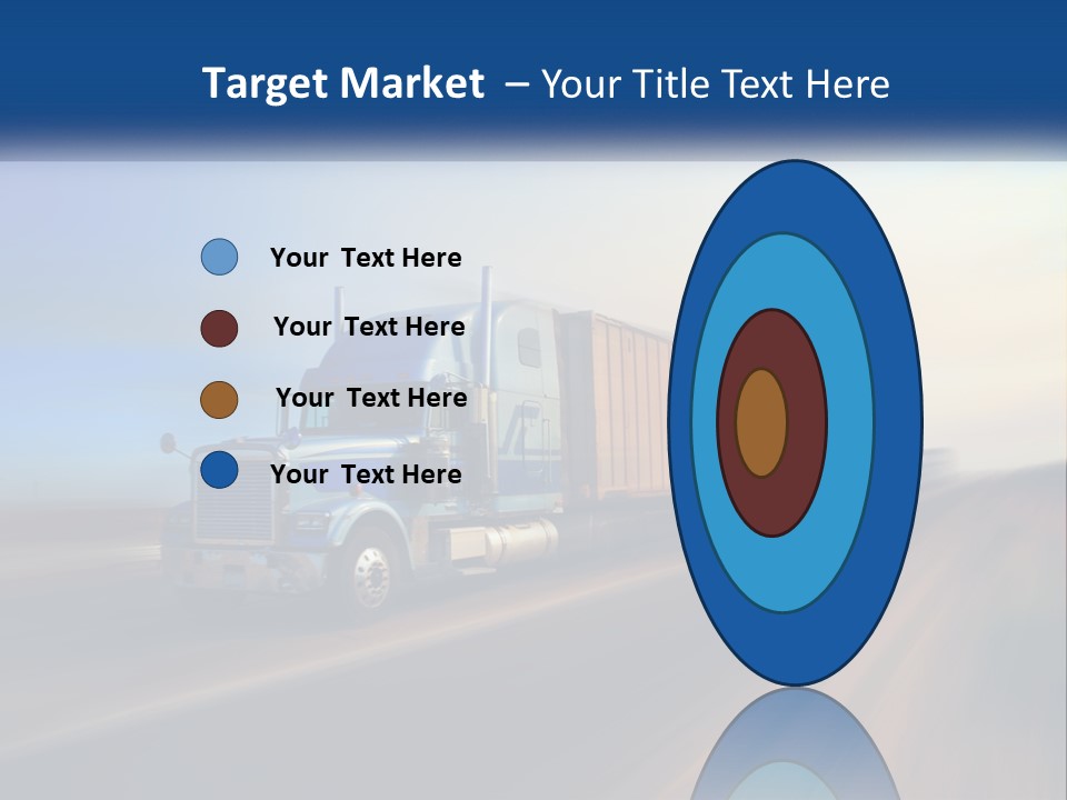 A Semi Truck Driving Down A Road With A Sky Background PowerPoint Template