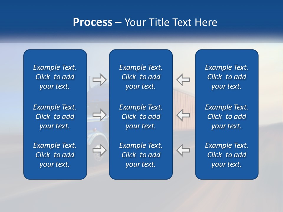 A Semi Truck Driving Down A Road With A Sky Background PowerPoint Template