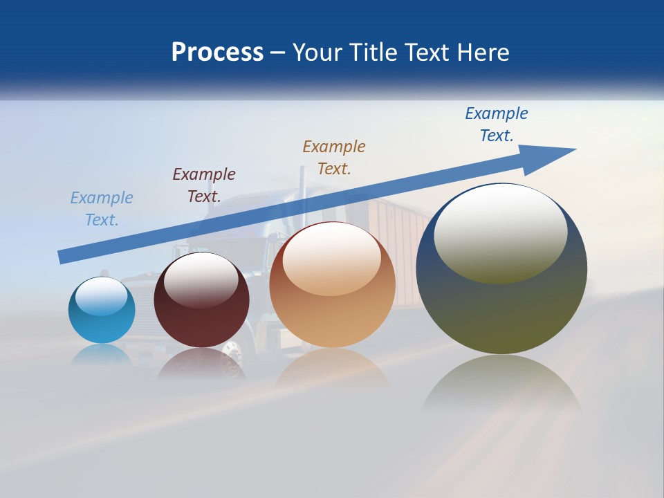 A Semi Truck Driving Down A Road With A Sky Background PowerPoint Template