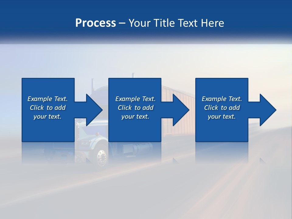 A Semi Truck Driving Down A Road With A Sky Background PowerPoint Template