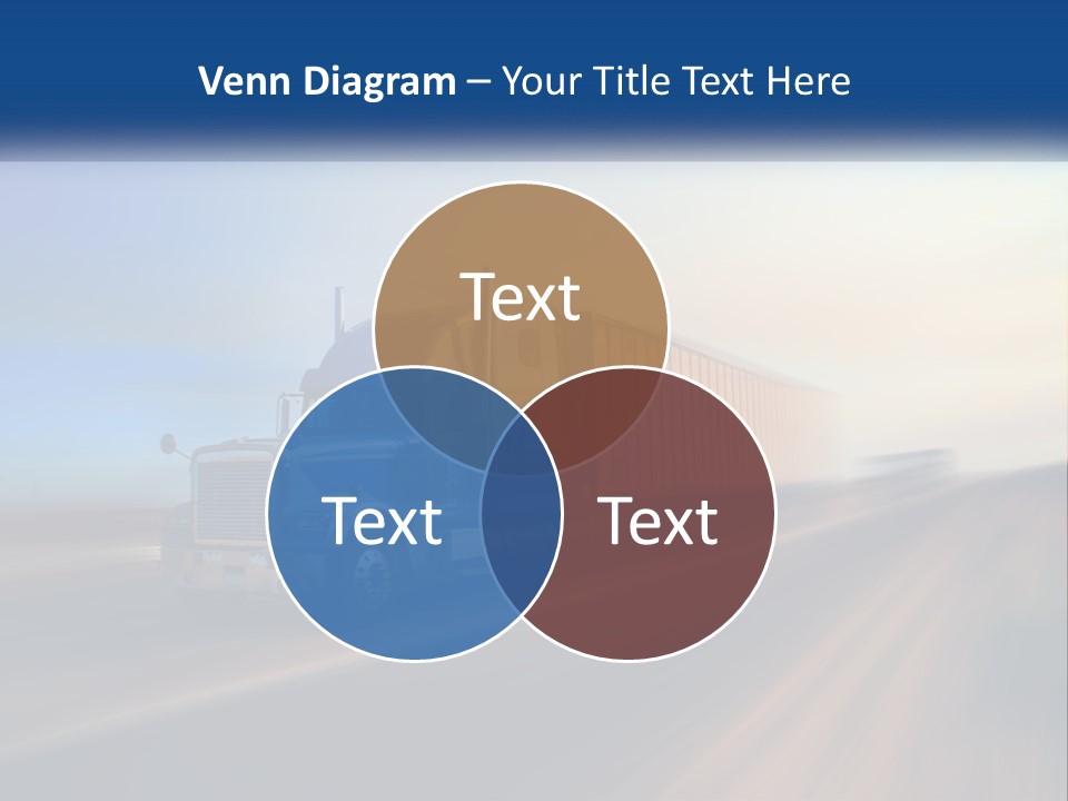 A Semi Truck Driving Down A Road With A Sky Background PowerPoint Template