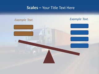 A Semi Truck Driving Down A Road With A Sky Background PowerPoint Template