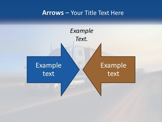 A Semi Truck Driving Down A Road With A Sky Background PowerPoint Template