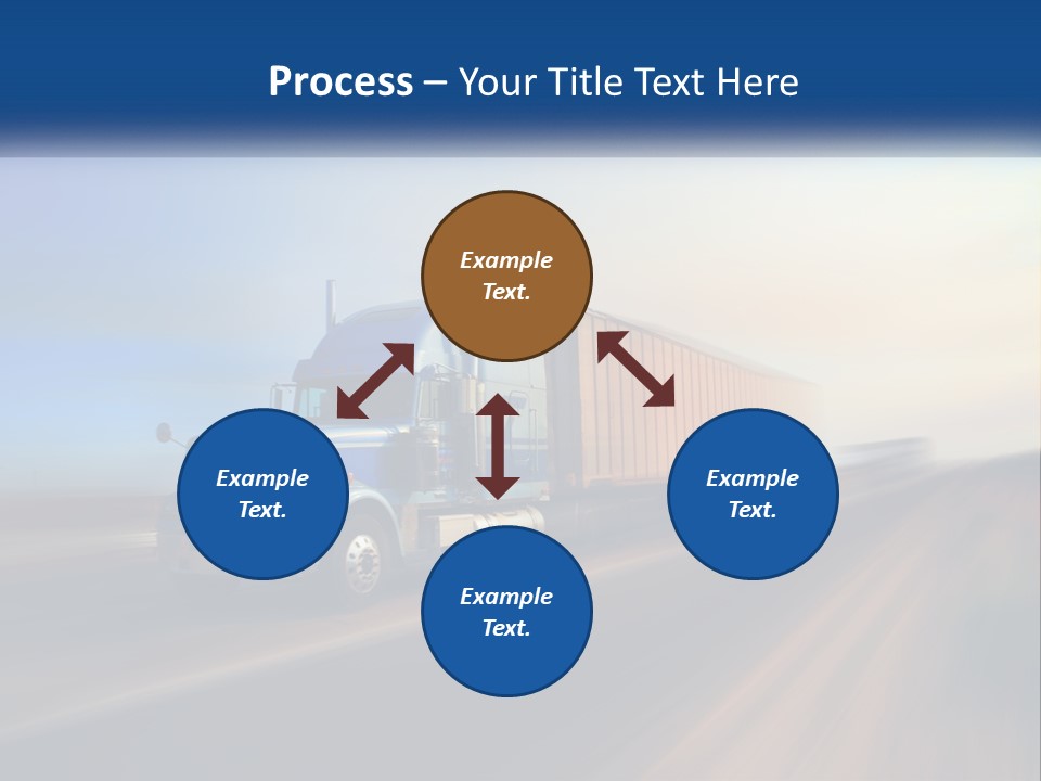 A Semi Truck Driving Down A Road With A Sky Background PowerPoint Template