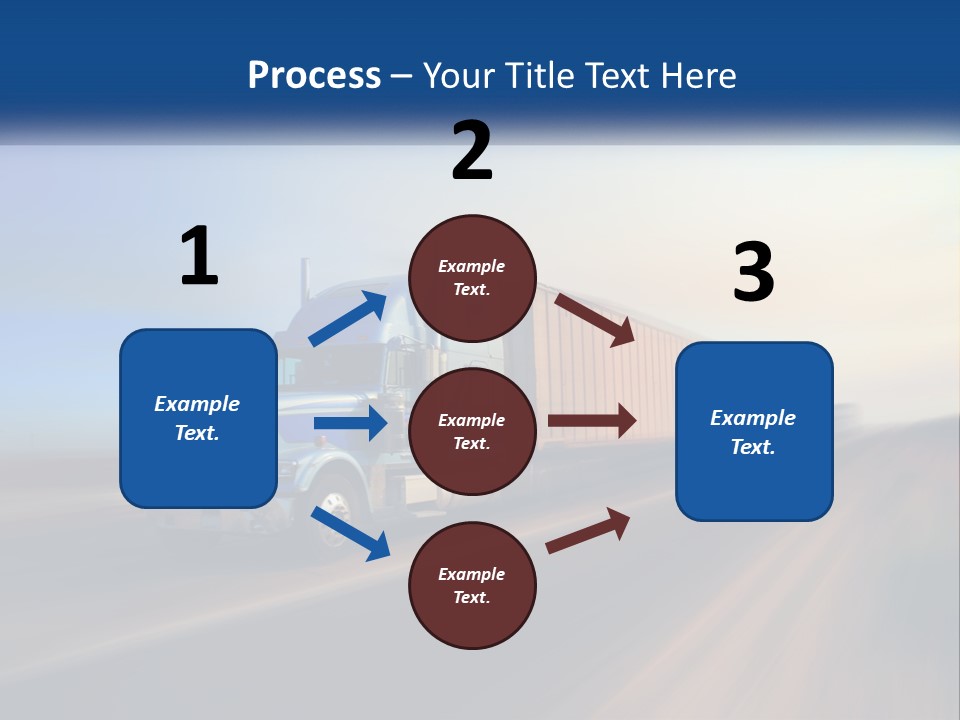 A Semi Truck Driving Down A Road With A Sky Background PowerPoint Template