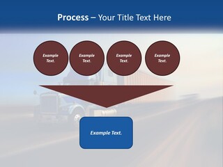 A Semi Truck Driving Down A Road With A Sky Background PowerPoint Template