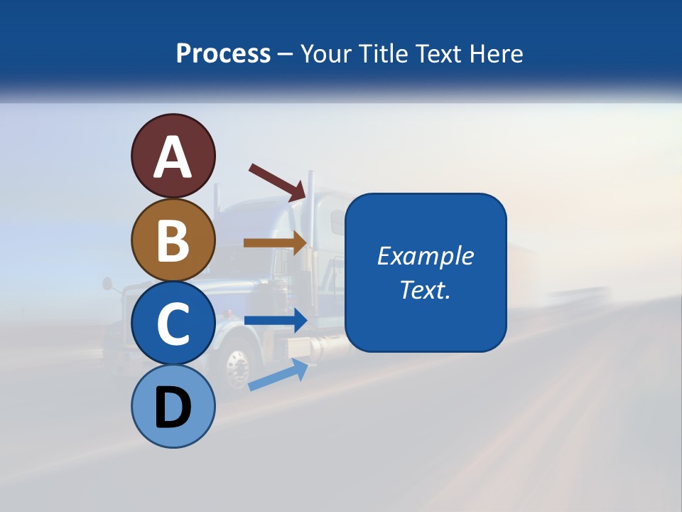 A Semi Truck Driving Down A Road With A Sky Background PowerPoint Template