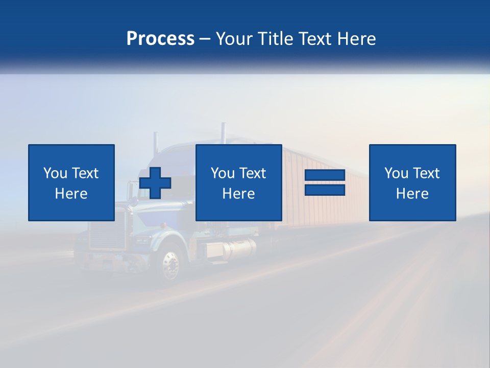 A Semi Truck Driving Down A Road With A Sky Background PowerPoint Template