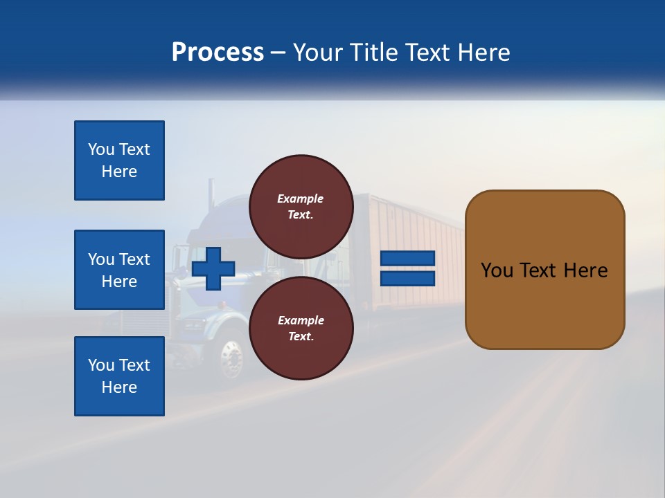 A Semi Truck Driving Down A Road With A Sky Background PowerPoint Template