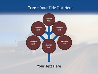 A Semi Truck Driving Down A Road With A Sky Background PowerPoint Template