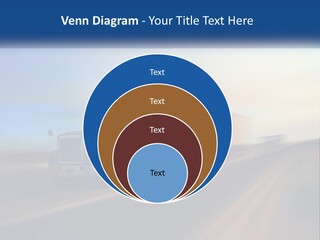 A Semi Truck Driving Down A Road With A Sky Background PowerPoint Template