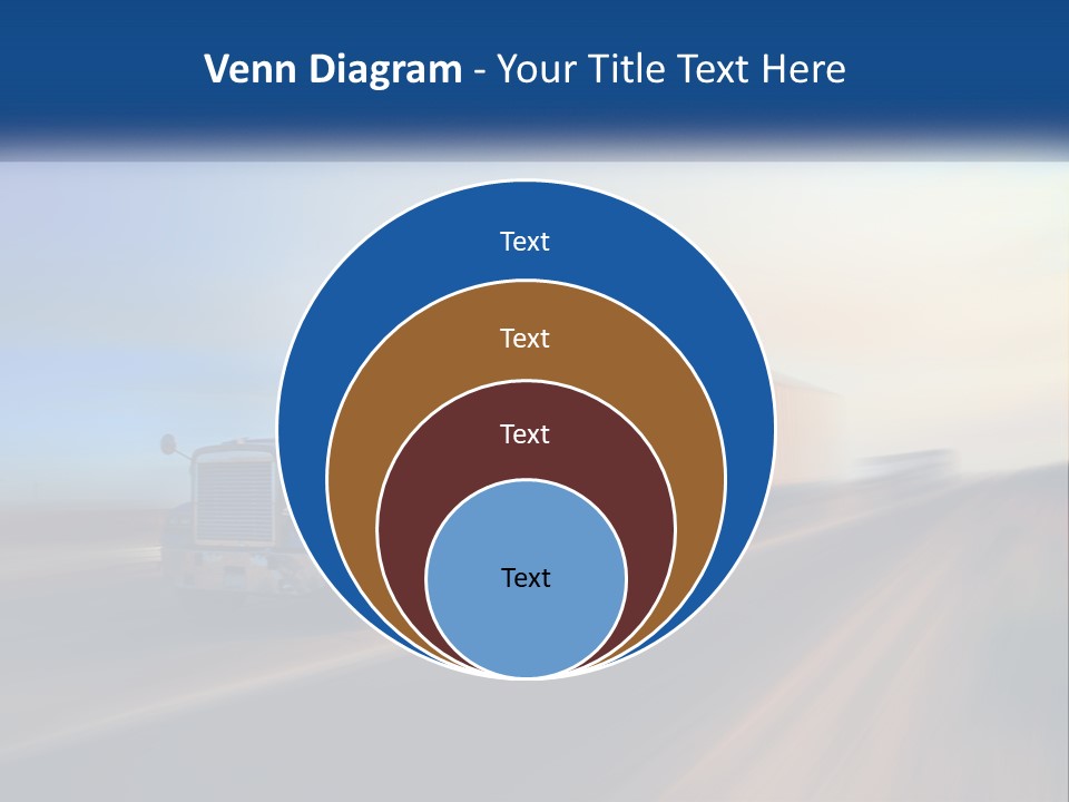 A Semi Truck Driving Down A Road With A Sky Background PowerPoint Template