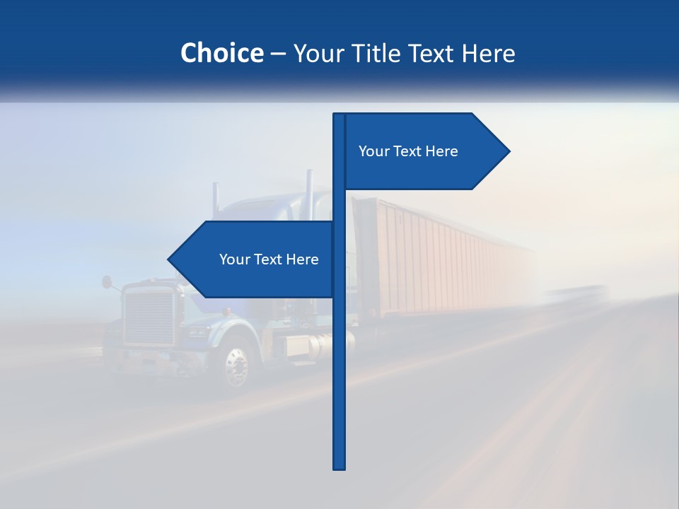 A Semi Truck Driving Down A Road With A Sky Background PowerPoint Template