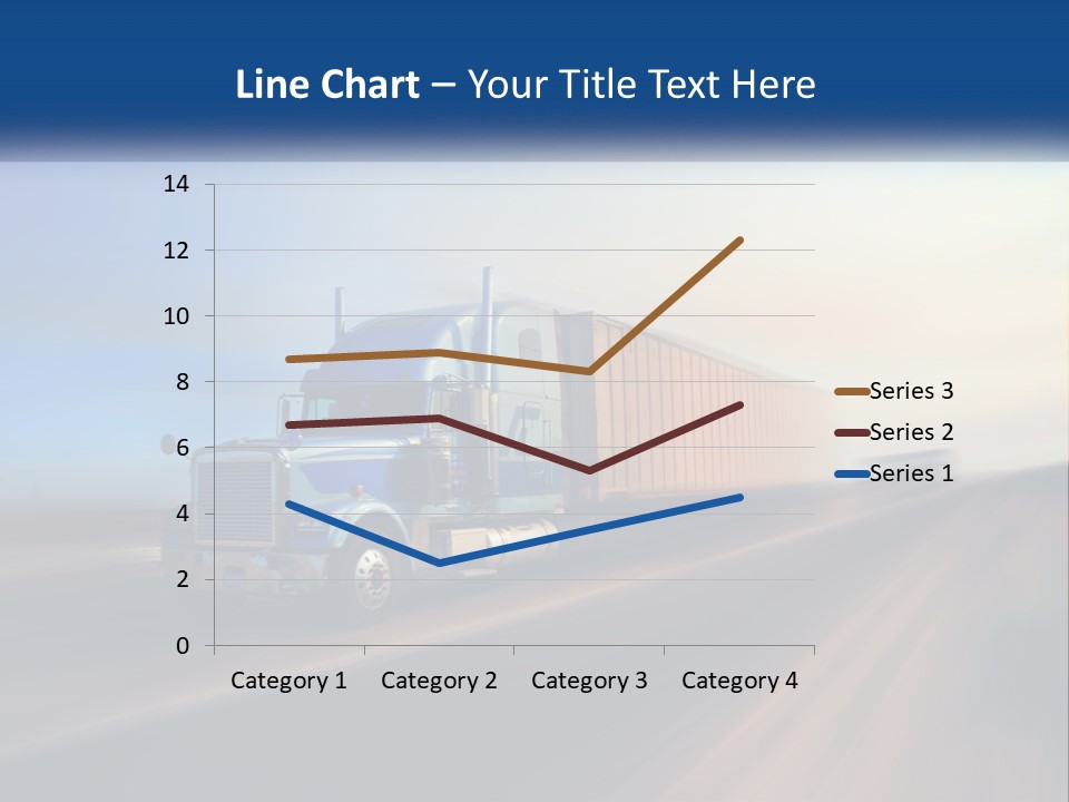 A Semi Truck Driving Down A Road With A Sky Background PowerPoint Template