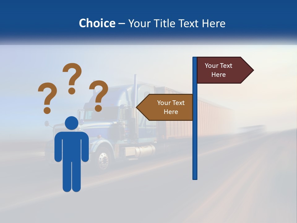 A Semi Truck Driving Down A Road With A Sky Background PowerPoint Template