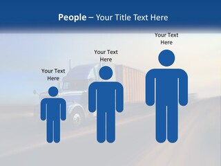 A Semi Truck Driving Down A Road With A Sky Background PowerPoint Template