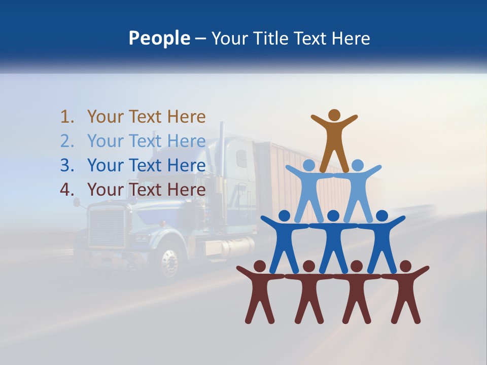 A Semi Truck Driving Down A Road With A Sky Background PowerPoint Template