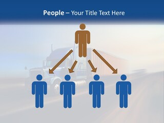 A Semi Truck Driving Down A Road With A Sky Background PowerPoint Template