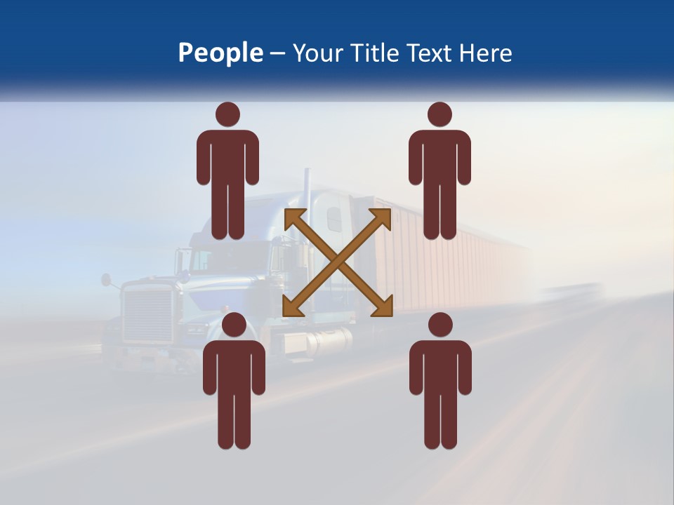 A Semi Truck Driving Down A Road With A Sky Background PowerPoint Template
