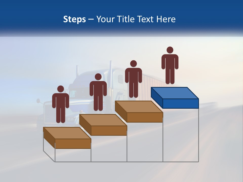 A Semi Truck Driving Down A Road With A Sky Background PowerPoint Template