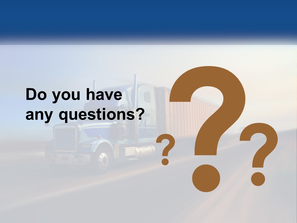 A Semi Truck Driving Down A Road With A Sky Background PowerPoint Template