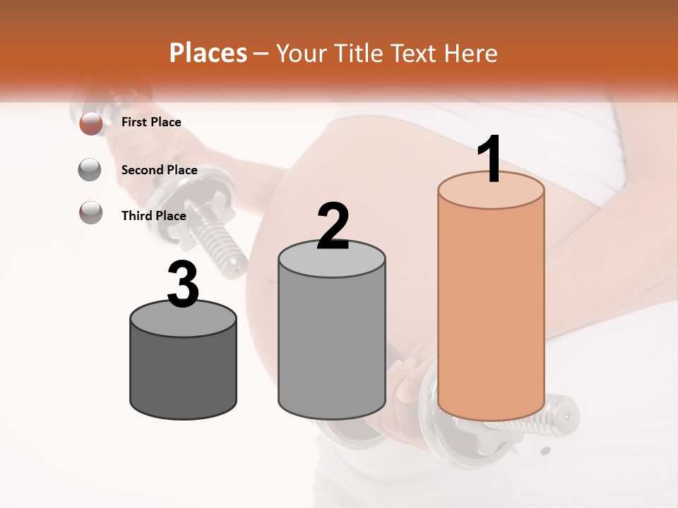 A Pregnant Woman Holding Two Dumbs In Her Belly PowerPoint Template