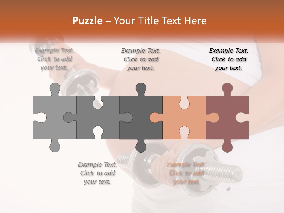 A Pregnant Woman Holding Two Dumbs In Her Belly PowerPoint Template