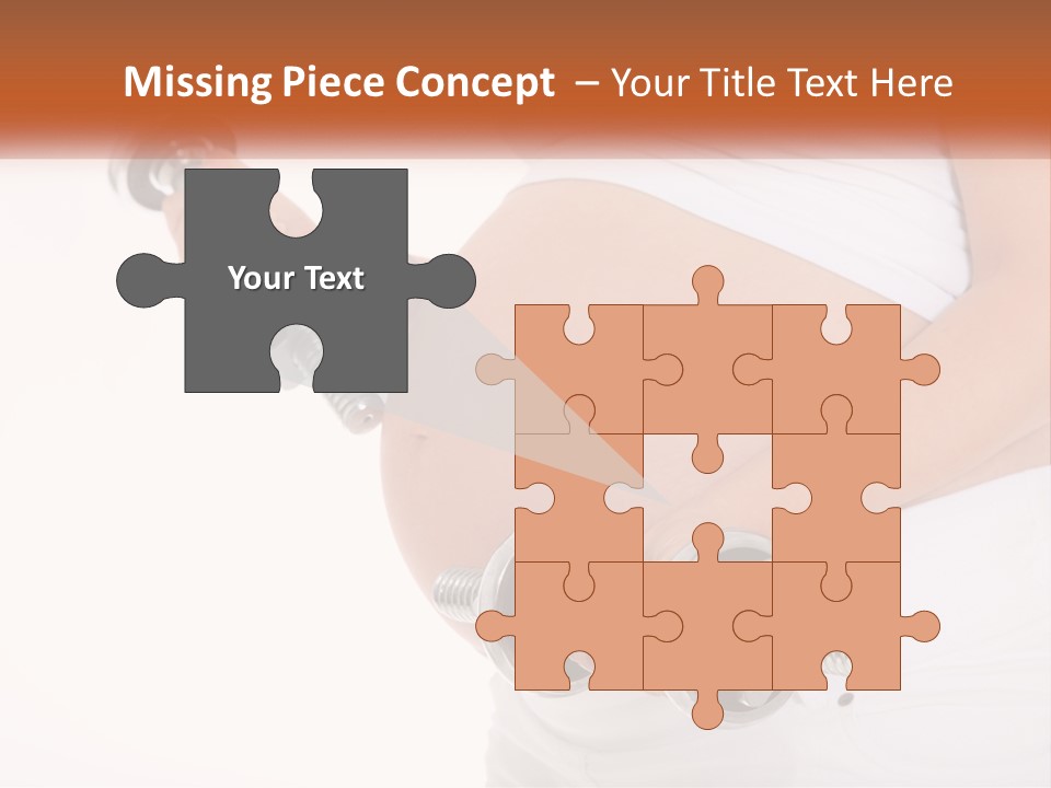 A Pregnant Woman Holding Two Dumbs In Her Belly PowerPoint Template