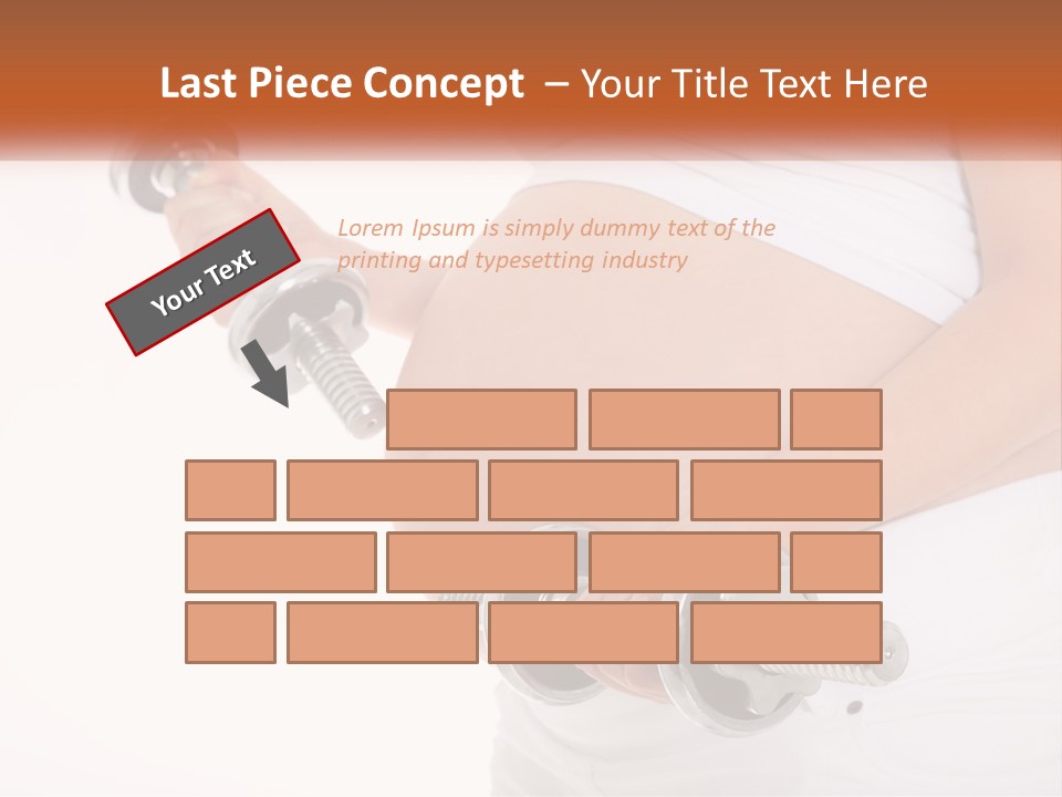 A Pregnant Woman Holding Two Dumbs In Her Belly PowerPoint Template