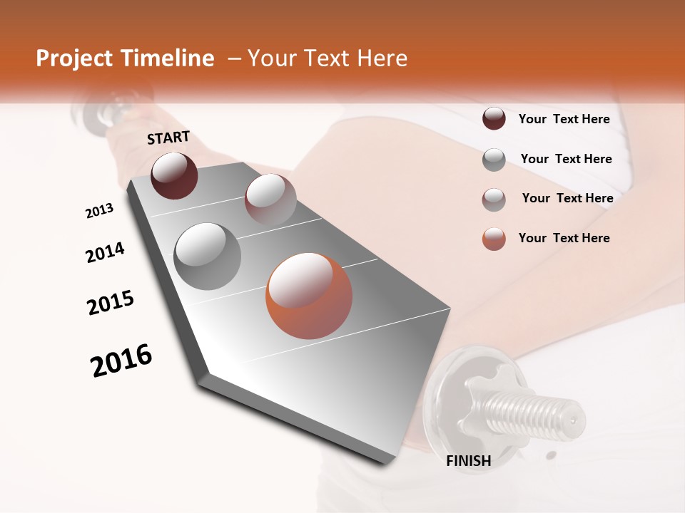 A Pregnant Woman Holding Two Dumbs In Her Belly PowerPoint Template