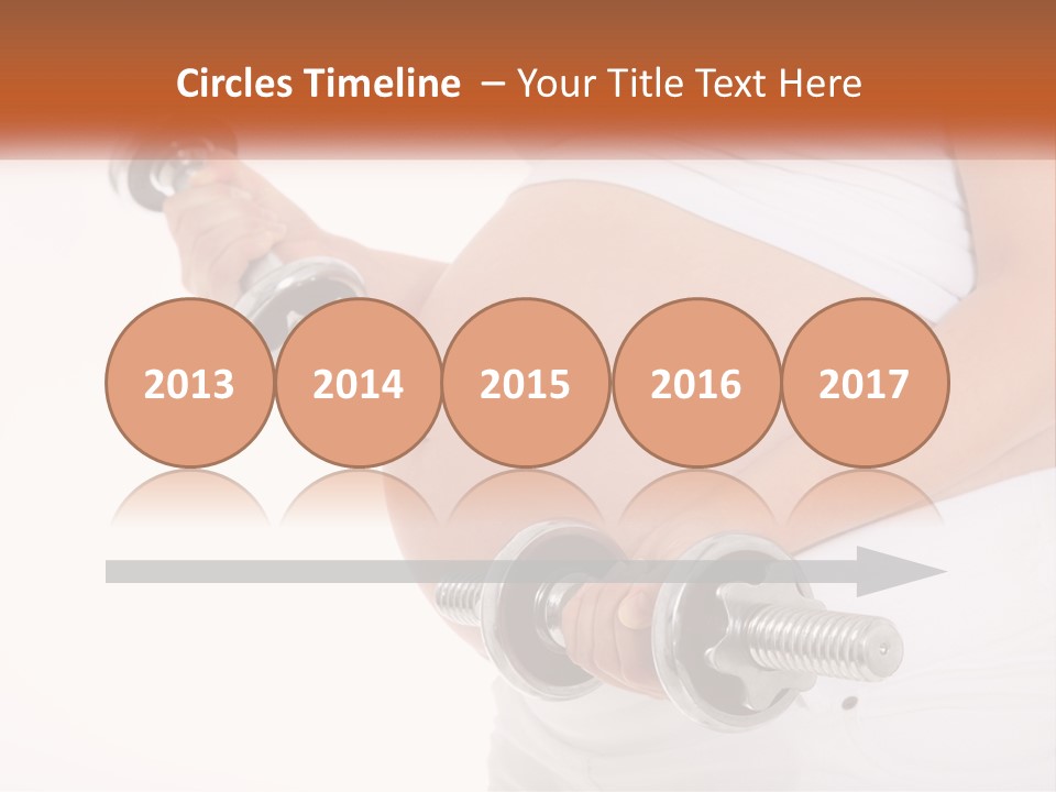 A Pregnant Woman Holding Two Dumbs In Her Belly PowerPoint Template