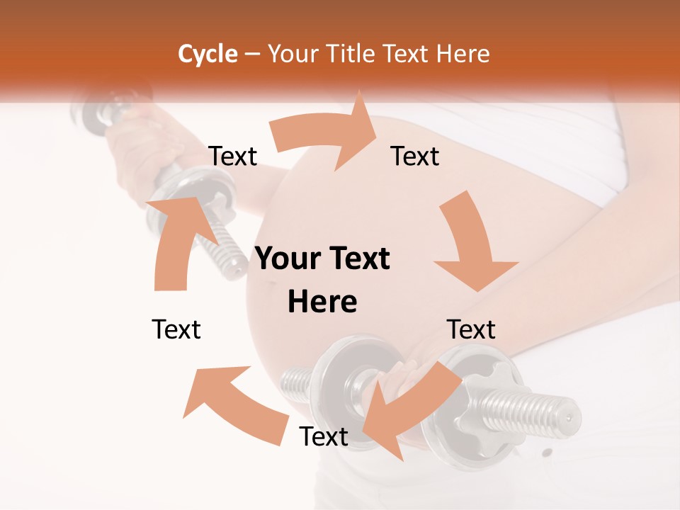 A Pregnant Woman Holding Two Dumbs In Her Belly PowerPoint Template