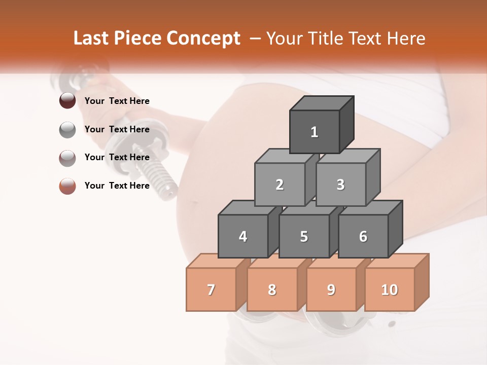 A Pregnant Woman Holding Two Dumbs In Her Belly PowerPoint Template