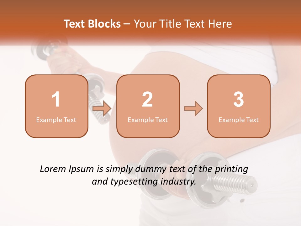 A Pregnant Woman Holding Two Dumbs In Her Belly PowerPoint Template