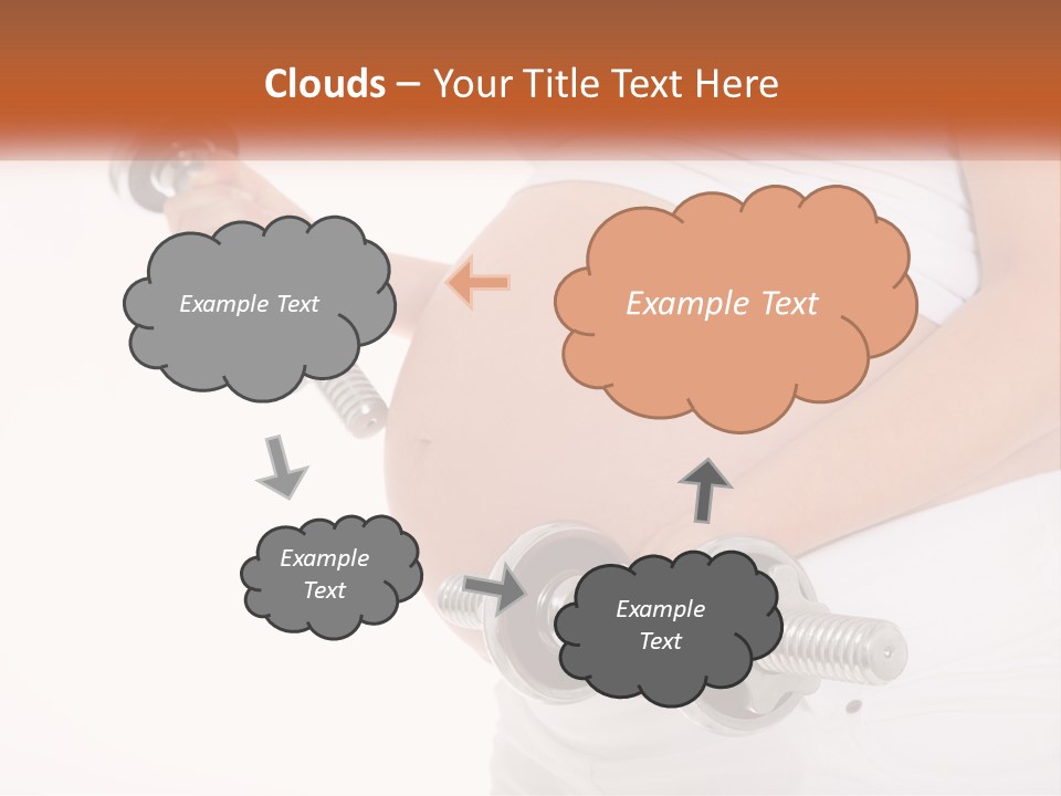 A Pregnant Woman Holding Two Dumbs In Her Belly PowerPoint Template