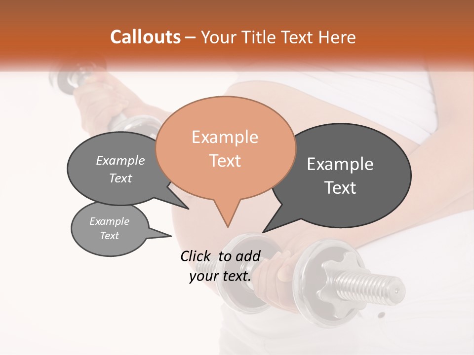 A Pregnant Woman Holding Two Dumbs In Her Belly PowerPoint Template