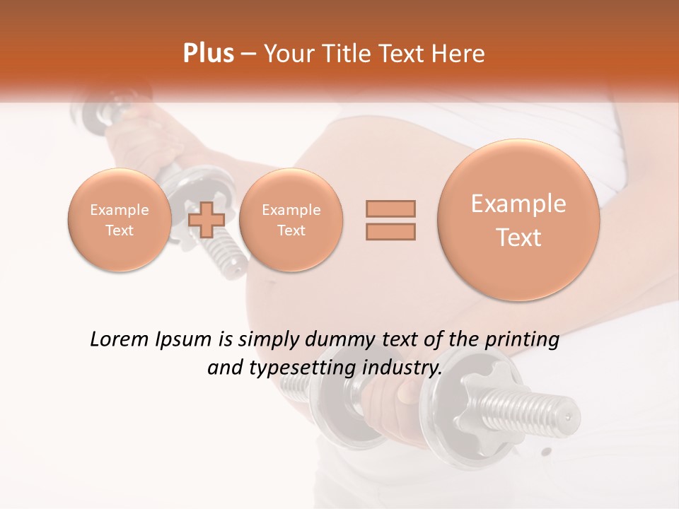 A Pregnant Woman Holding Two Dumbs In Her Belly PowerPoint Template