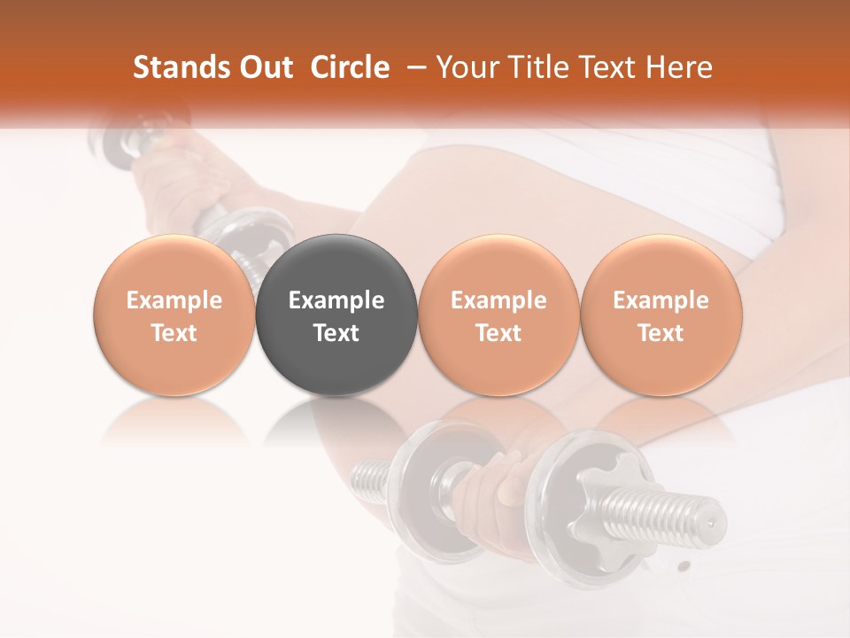 A Pregnant Woman Holding Two Dumbs In Her Belly PowerPoint Template