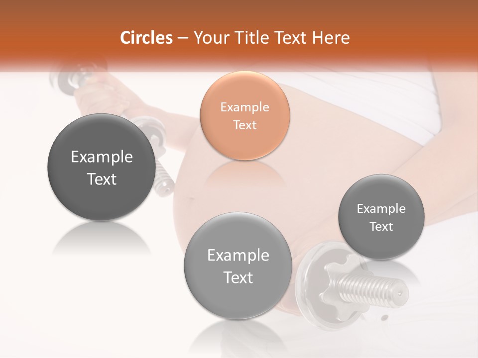 A Pregnant Woman Holding Two Dumbs In Her Belly PowerPoint Template