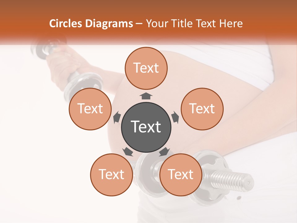 A Pregnant Woman Holding Two Dumbs In Her Belly PowerPoint Template