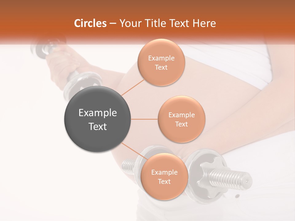 A Pregnant Woman Holding Two Dumbs In Her Belly PowerPoint Template