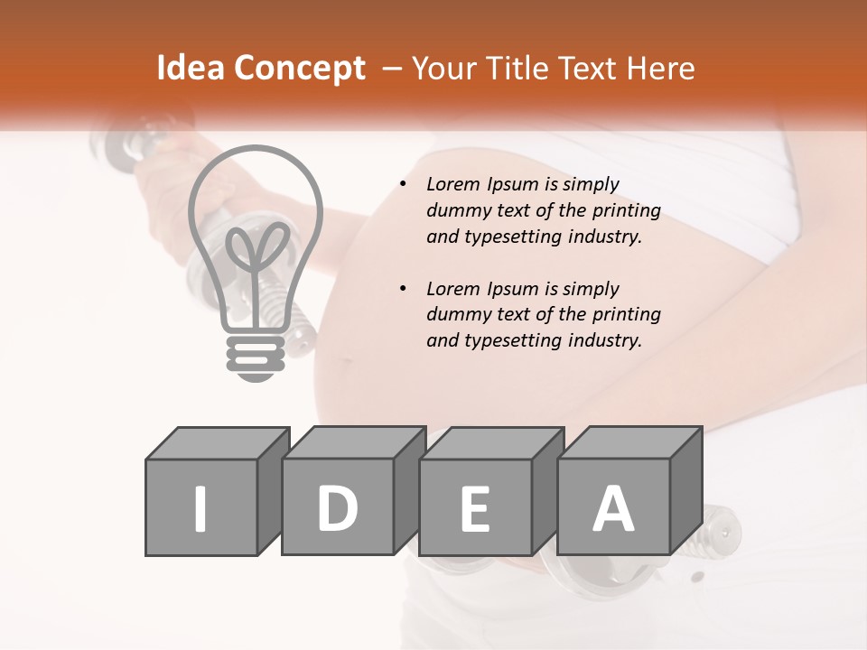 A Pregnant Woman Holding Two Dumbs In Her Belly PowerPoint Template