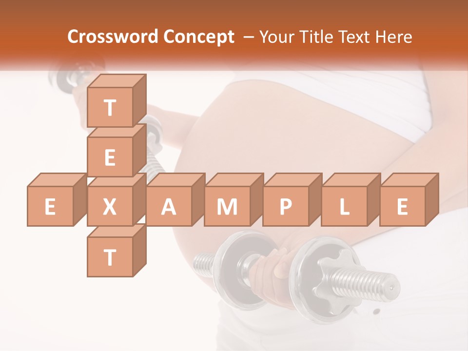 A Pregnant Woman Holding Two Dumbs In Her Belly PowerPoint Template