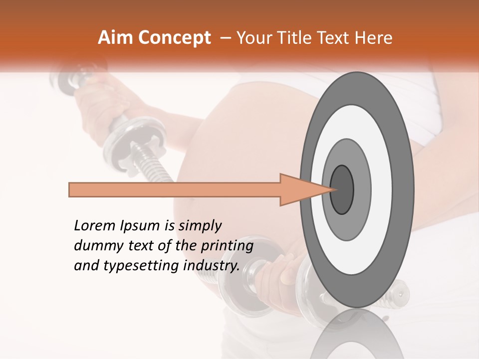 A Pregnant Woman Holding Two Dumbs In Her Belly PowerPoint Template