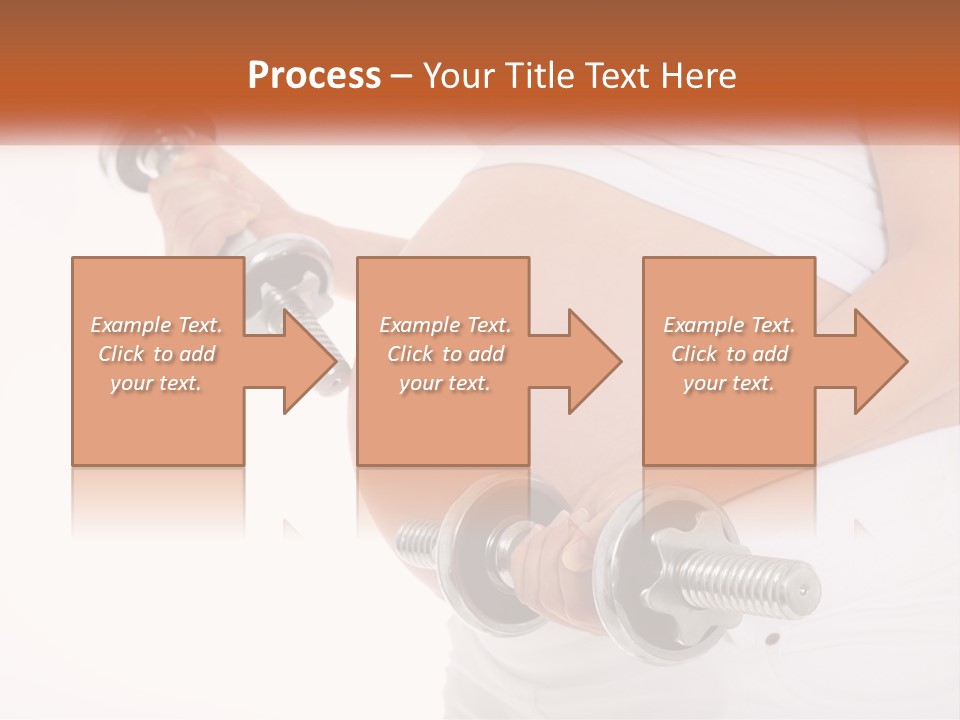 A Pregnant Woman Holding Two Dumbs In Her Belly PowerPoint Template
